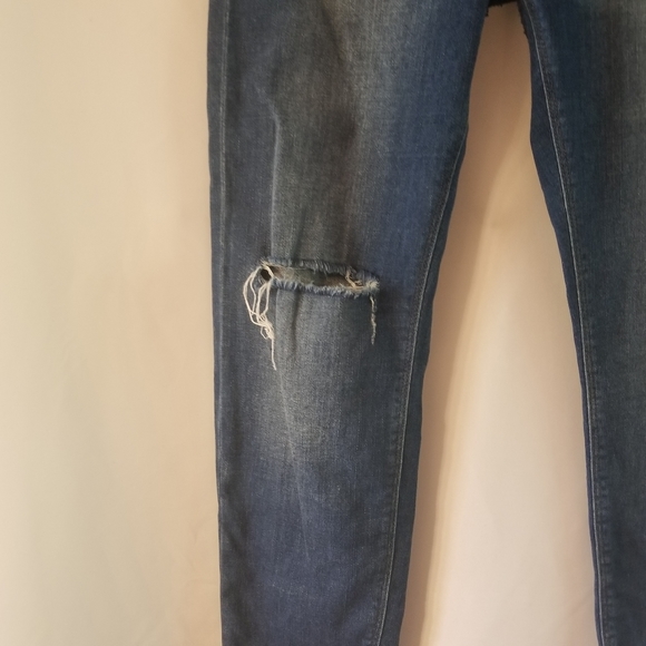 Topshop MOTO Dad Jeans - Distressed Blue - Picture 6 of 13